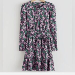 & Other Stories Long Sleeve Floral Mini Dress Size 4